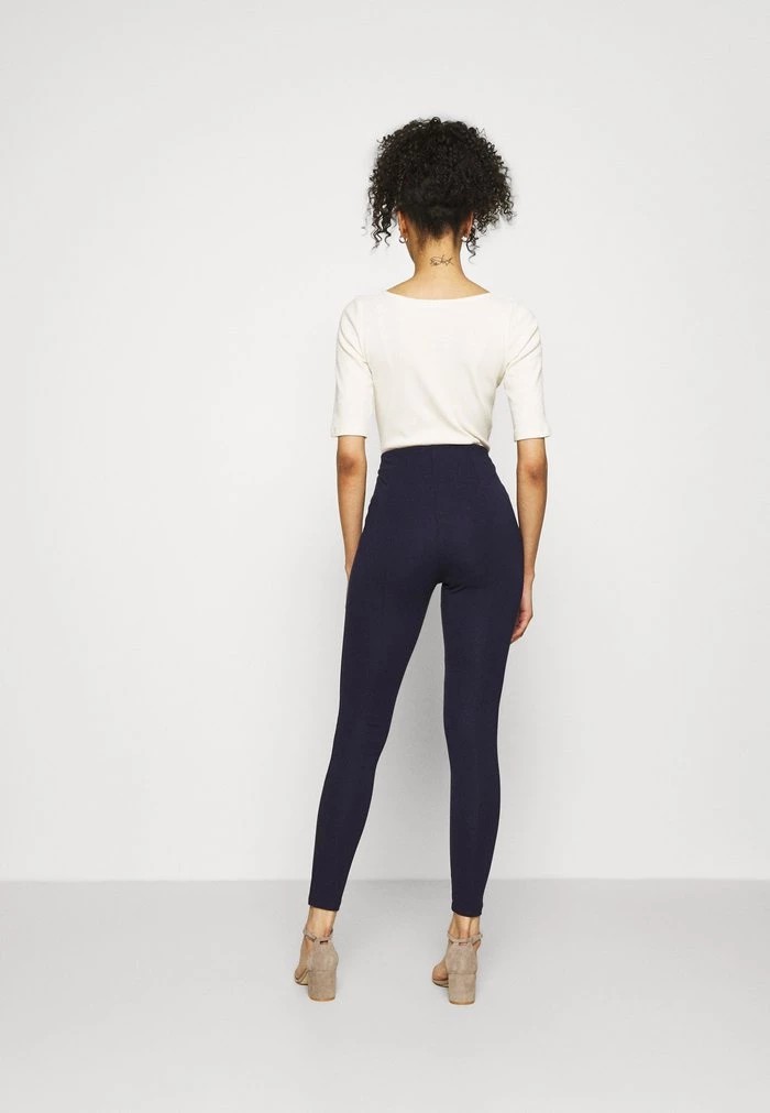 Pantalons ANNA FIELD Anna Field Punto Leggings With Button Detail Bleu Marine Femme | ONY-0166929